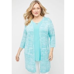 New Catherines Women's Duster Cardigan Aqua Blue